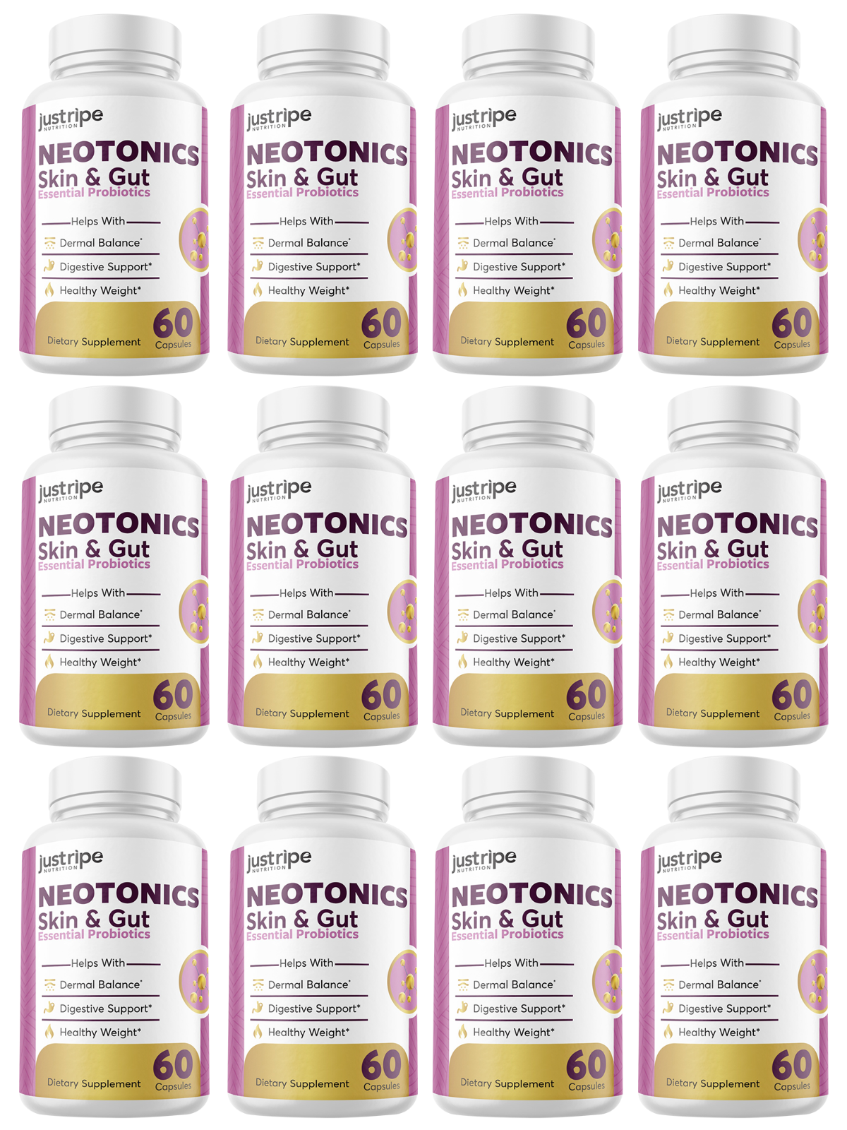 12 Pack Neotonics - Neotonics Skin & Gut Probiotics Supplement Pills
